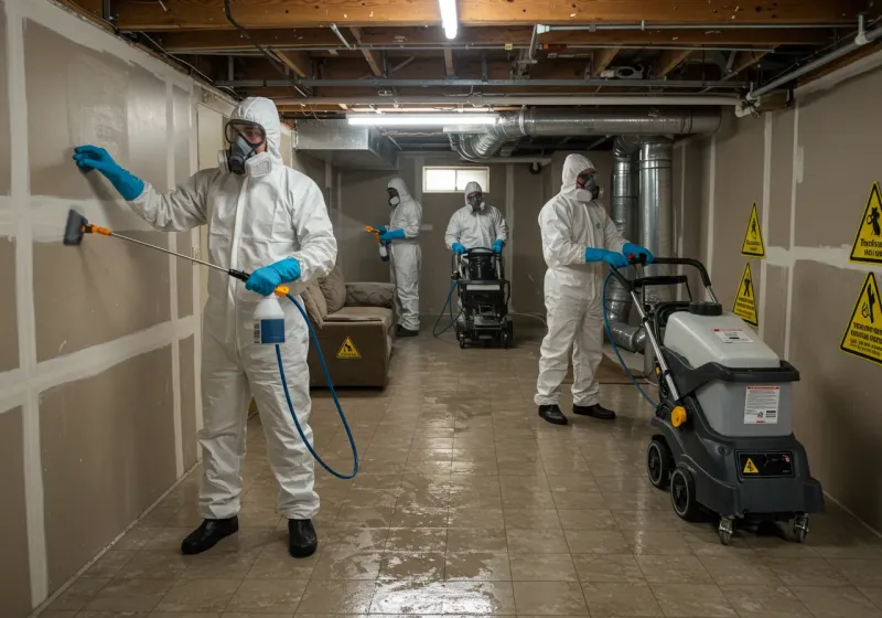 Basement Moisture Removal and Structural Drying process in Angelina County, TX